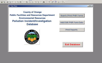 Database Upgrade Pollution Incident/Investigation Database